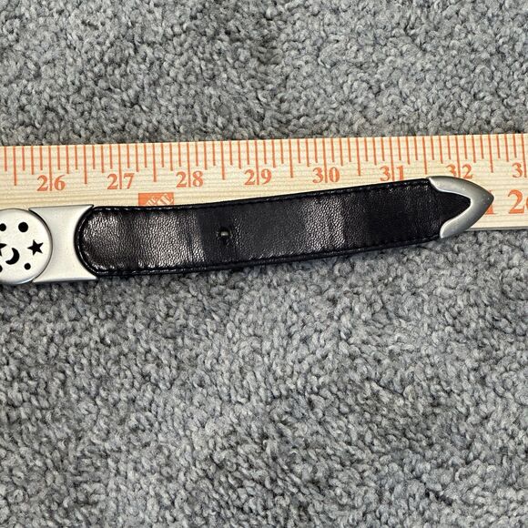 Suzi Roher Leather Stretch Belt Small Black Celestial Sun Moon Stars 90s Grunge - Picture 7 of 9